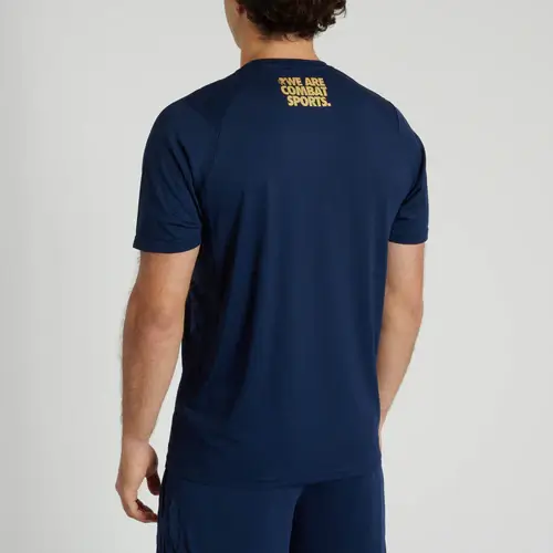 T-Shirt Leone 1947 DNA Blu/Oro ABX718 per allenamenti di Boxe, Kickboxing e Muay Thai. T-shirt Dry Tech in poliestere.