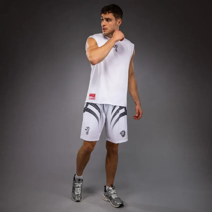 T-shirt smanicata Boxe Mike Tyson Tiger Venum Bianco per Pugilato e Sport da Combattimento