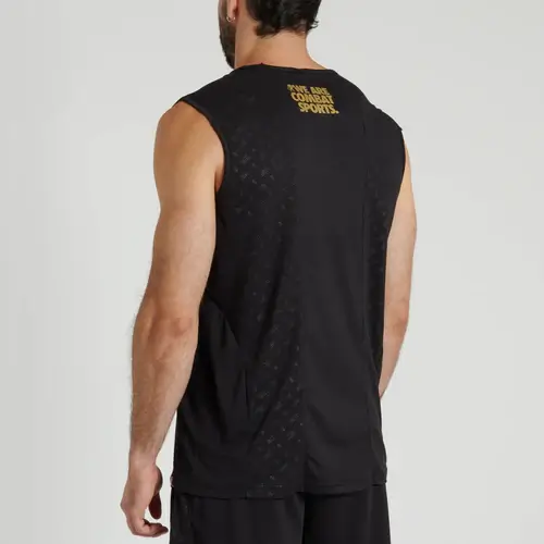 T-Shirt Smanicata Leone 1947 DNA Nero/Oro ABX705 per allenamenti di Boxe, Kickboxing e Muay Thai. T-shirt Dry Tech in poliestere.