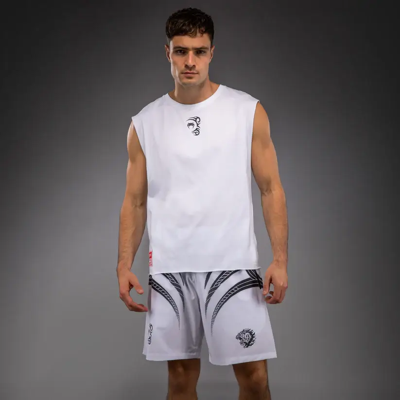 T-shirt smanicata Boxe Mike Tyson Tiger Venum Bianco per Pugilato e Sport da Combattimento