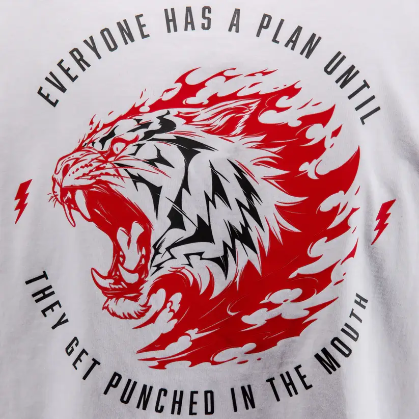 T-shirt smanicata Boxe Mike Tyson Tiger Venum Bianco per Pugilato e Sport da Combattimento