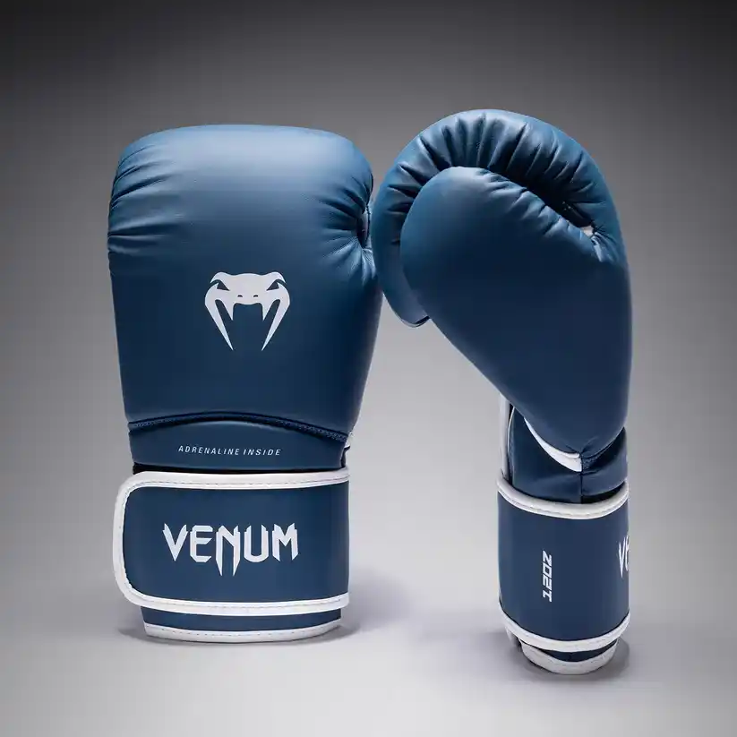 Guantoni Venum Contender 1.5 Blu Cobalto-Bianco con velcro per principianti e amatori che praticano Boxe, Muay Thai, Kickboxing.
