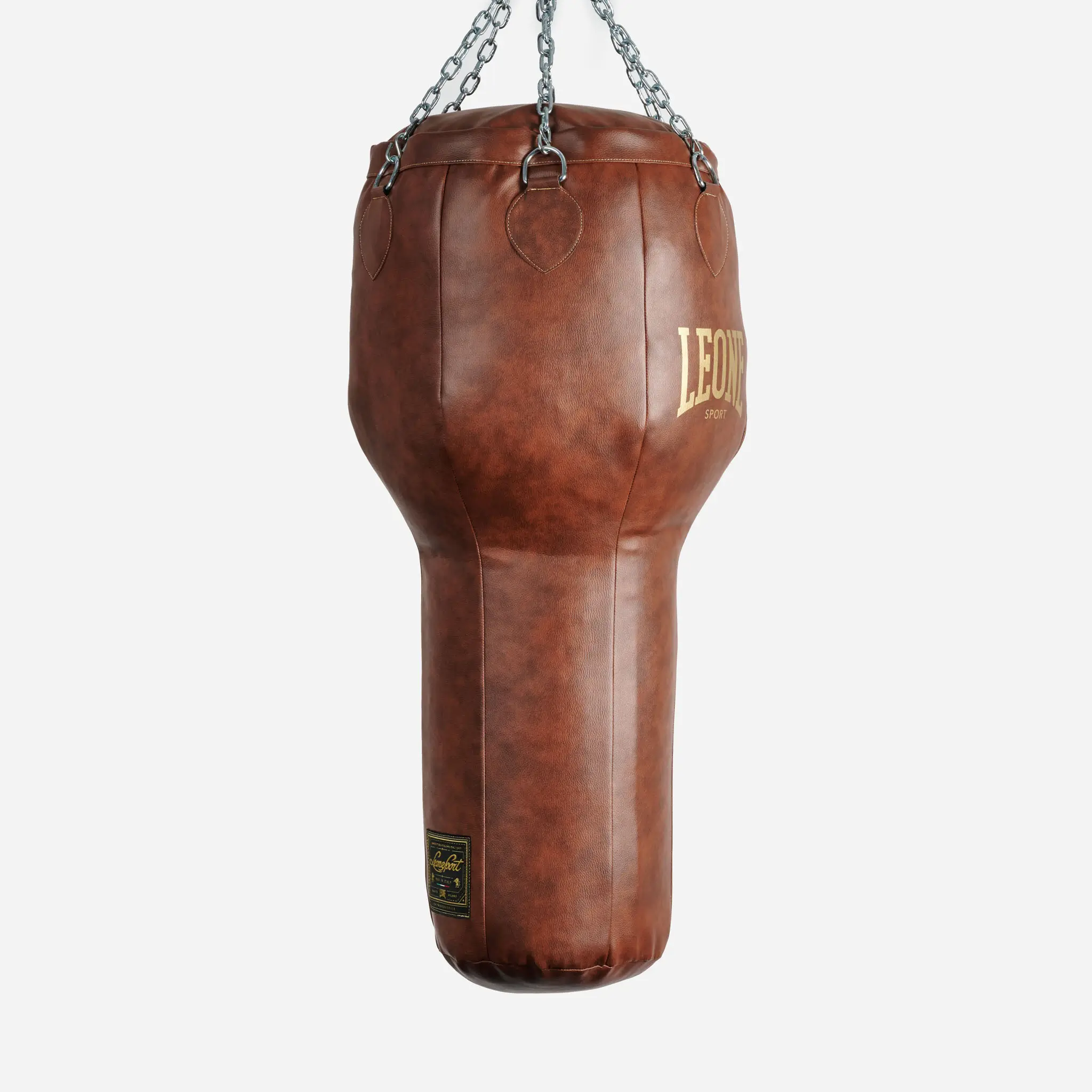 Sacco da Boxe Ares Leone Sport ATT01 Marrone Vintage per allenamenti di Boxe, Kickboxing e Muay Thai. Sacco da Boxe made in Italy per lavoro specifico dei montanti.