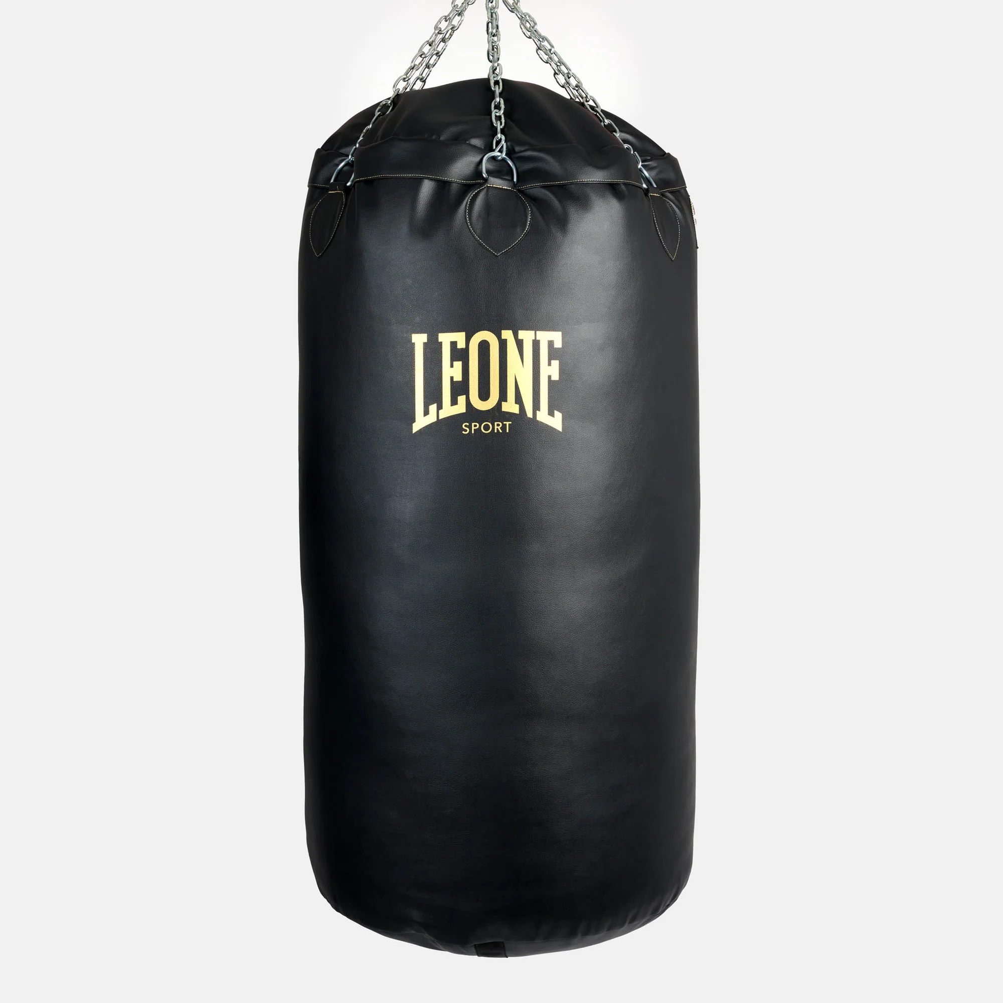 Sacco Muay Thai Lucifero Leone Sport ATU01 Nero 95 kg per allenamenti di Muay Thai, Kikcboxing e Boxe. Sacco pesante specifico per lavoro di forza made in Italy.