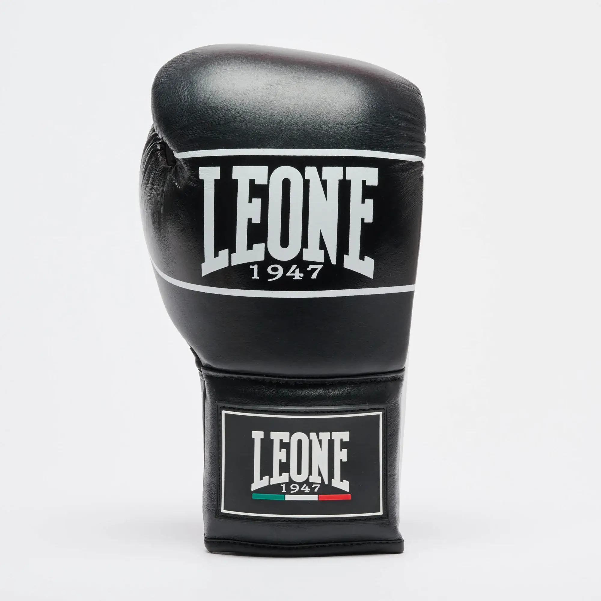 Guantoni Leone 1947 Shock Pro Nero GN057L per match di Boxe, Kickboxing e Muay Thai in Pelle bovina, Guantoni professionali adatti agli agonisti.