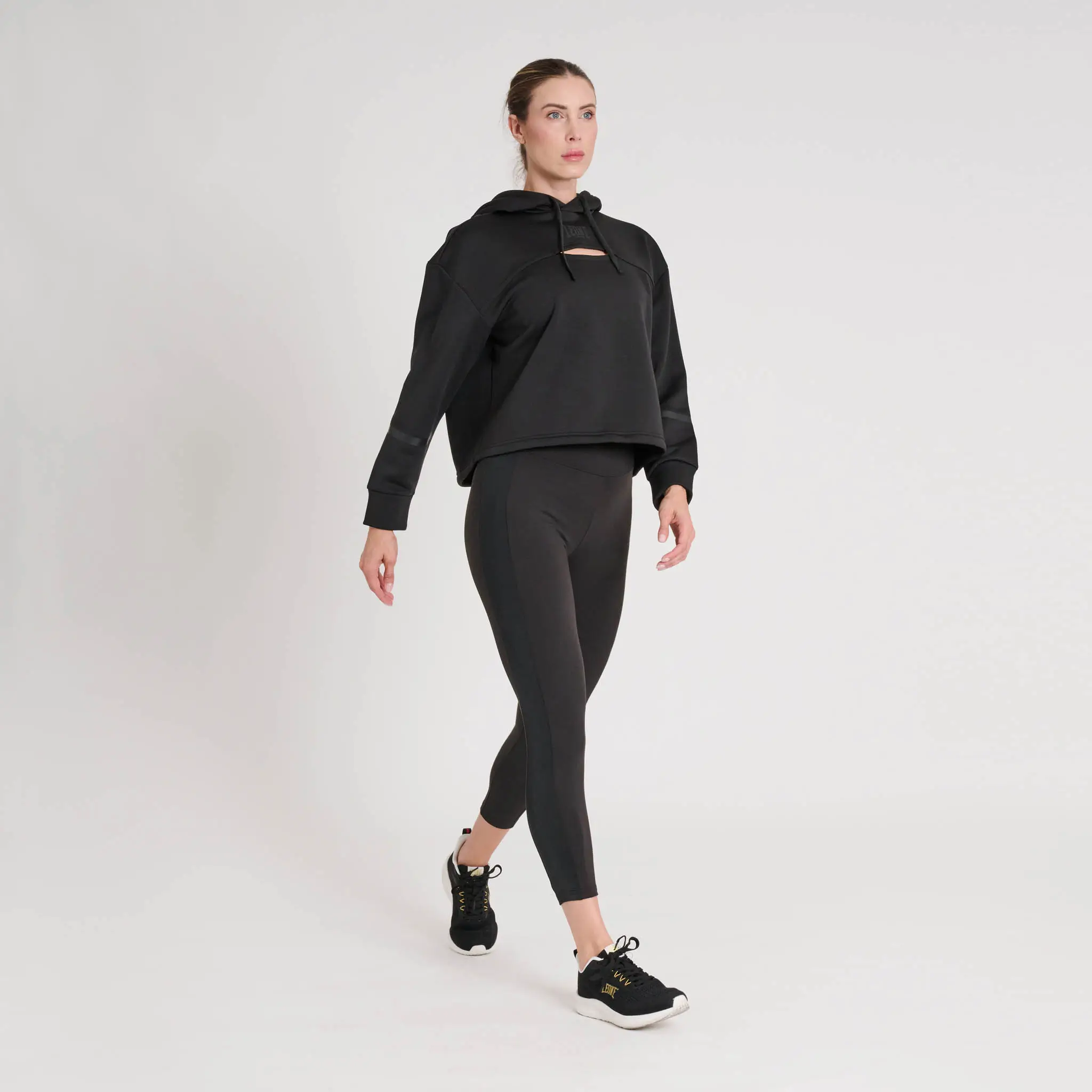 Felpa con cappuccio Donna Leone 1947 Black Lion ABX354. Felpa per allenamento, tempo libero.