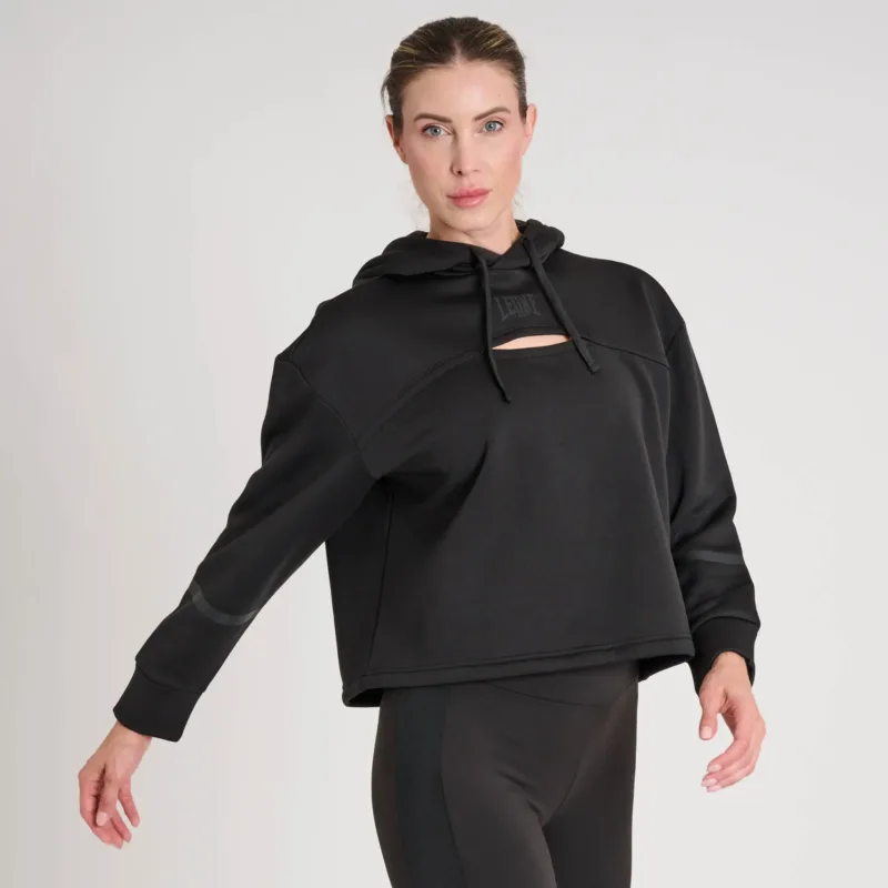 Felpa con cappuccio Donna Leone 1947 Black Lion ABX354. Felpa per allenamento, tempo libero.