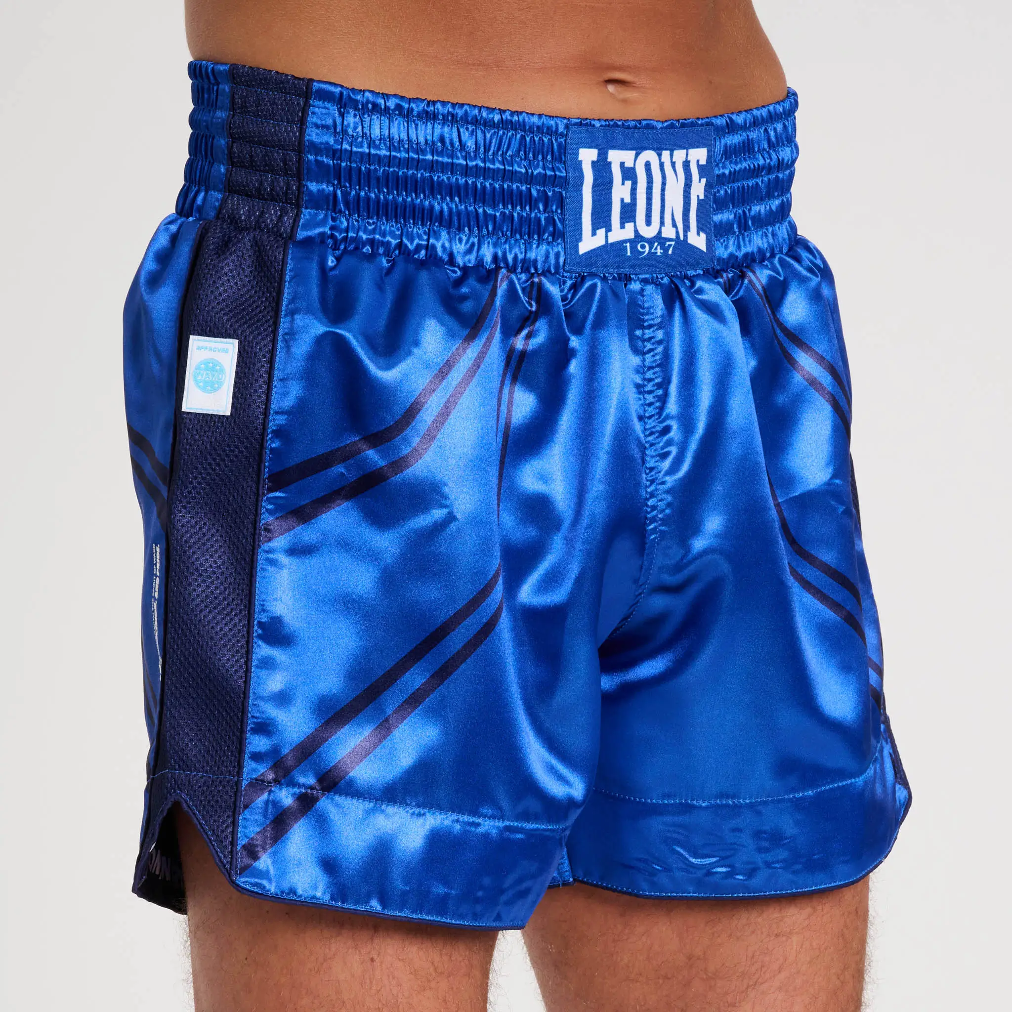 Pantaloncini Kick Leone 1947 WAKO Blu AB996 per allenamenti e Gare di Kickboxing, Kick Light, Low Kick Federkombat.