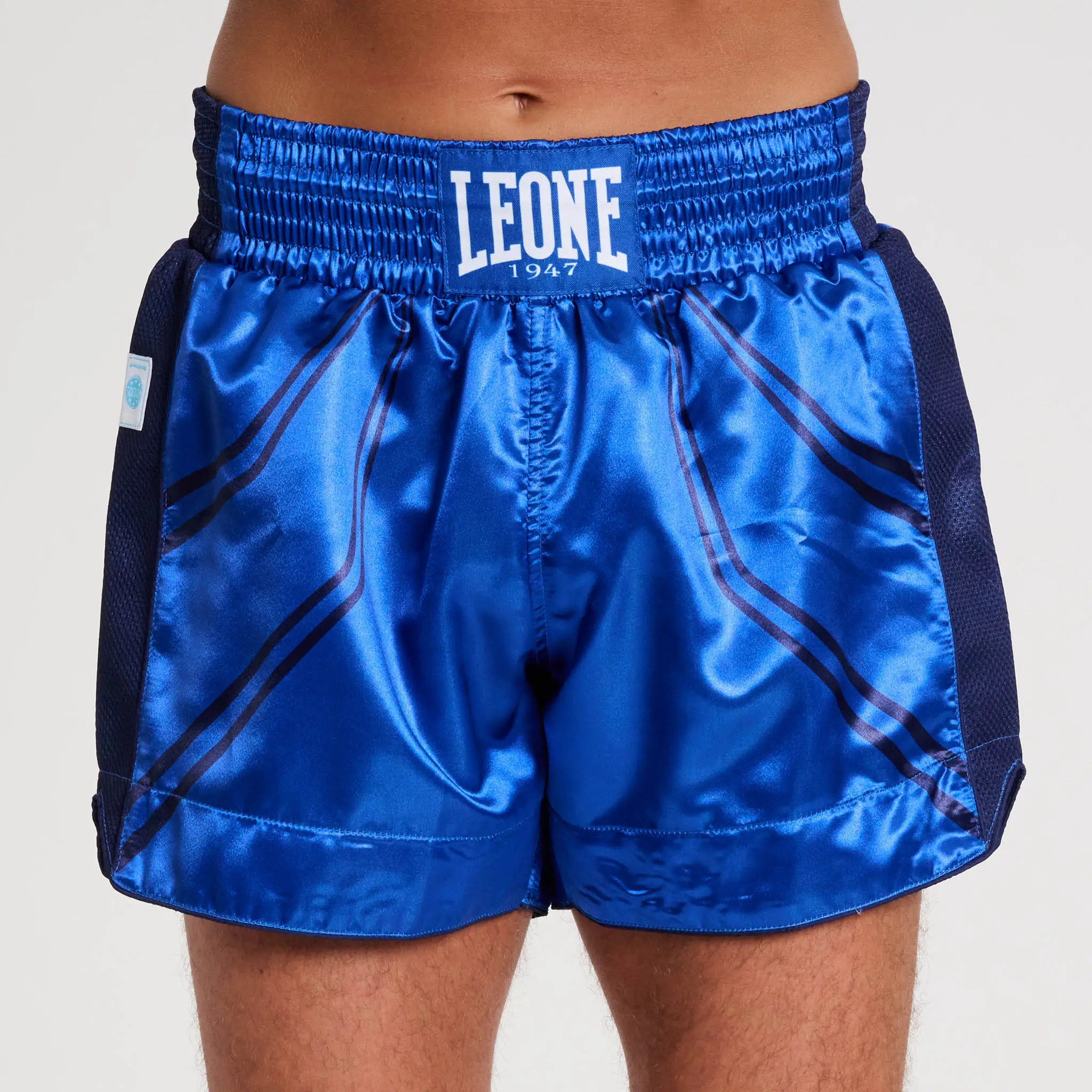 Pantaloncini Kick Leone 1947 WAKO Blu AB996 per allenamenti e Gare di Kickboxing, Kick Light, Low Kick Federkombat.