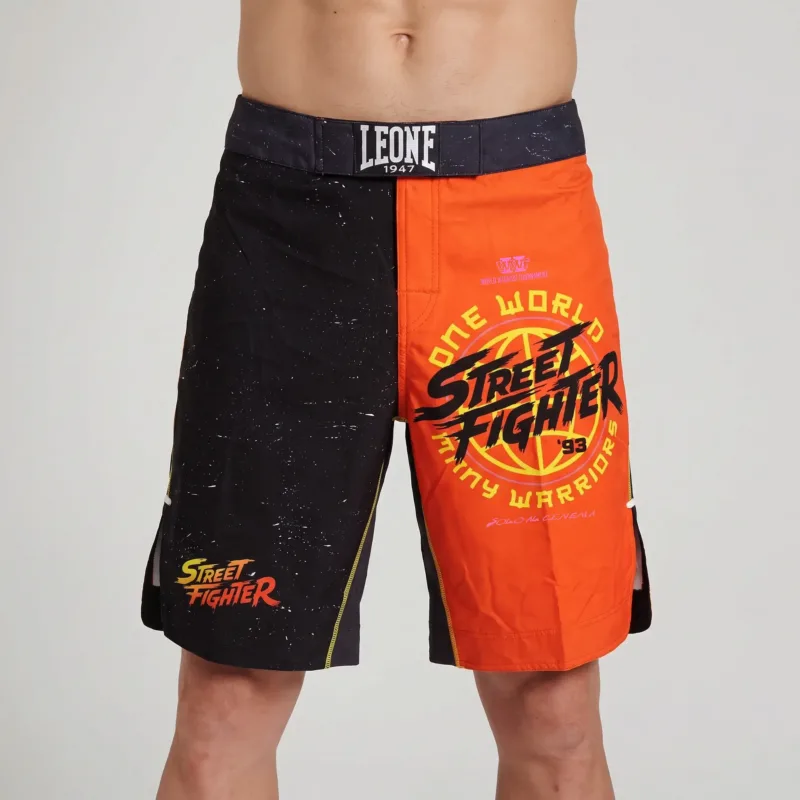 Pantaloncini MMA Leone x Street Fighter Limited Edition in collaborazione con Paramount in occasione dell'uscita del film reboot Street Fighter 2026. Per MMA, Kickboxing, Boxe e Fitness