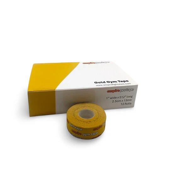Box Fusion Gym Tape Gold Empire Pro Tape per bendaggi professionistici di Pugilato, MMA, Muay Thai e Kickboxing. Bendaggi Professionali Cutman per Pugili. Miglior Qualità sul mercato, migliori nastri per bendaggi.