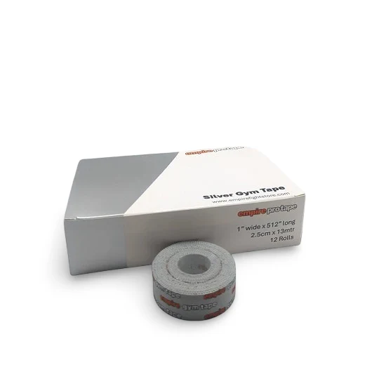 Box Fusion Gym Tape Silver Empire Pro Tape per bendaggi professionistici di Pugilato, MMA, Muay Thai e Kickboxing. Bendaggi Professionali Cutman per Pugili. Miglior Qualità sul mercato, migliori nastri per bendaggi.