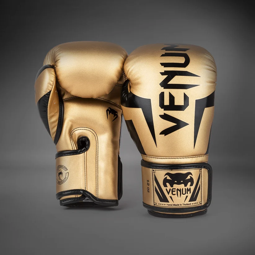 Guantoni Elite Venum Oro Venum-1392-449 per allenamenti e match di Boxe, Muay Thi e Kickboxing. Guantoni Made in Thailand per Agonisti ed esperti.